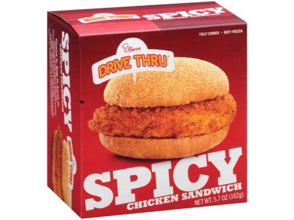 Pierre Drive Thru Spicy Breaded Chicken Sandwich, 5.7 Ounce -- 12 per case.
